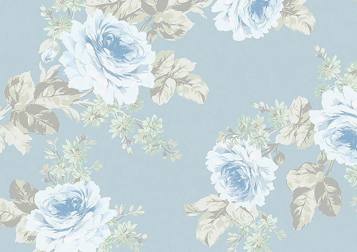 Shabby Chic by Rachel Ashwell Royal Bouquet, Blue - Roman Blind - Image 7